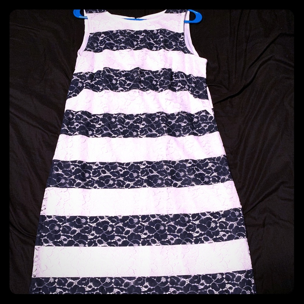 Lace Navy & White Dress